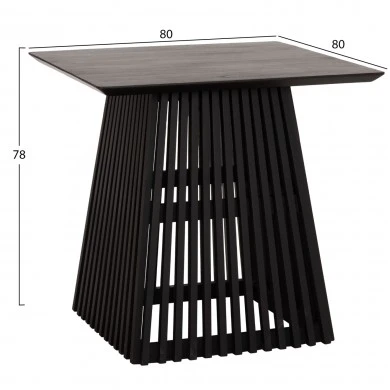 ΤΡΑΠΕΖΙ ΤΡΑΠΕΖΑΡΙΑΣ ΤΕΤΡΑΓΩΝΟ FRANTZ HM9458.02 MINDI ΞΥΛΟ ΜΑΥΡΟ 80x80x78Yεκ.