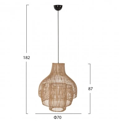 ΦΩΤΙΣΤΙΚΟ ΟΡΟΦΗΣ ΚΡΕΜΑΣΤΟ HM7857 RATTAN ΣΕ ΦΥΣΙΚΟ ΧΡΩΜΑ ΜΕ ΤΡΙΑ ΣΧΗΜΑΤΑ Φ70Χ182Υεκ