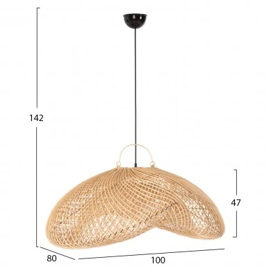 ΦΩΤΙΣΤΙΚΟ ΟΡΟΦΗΣ ΚΡΕΜΑΣΤΟ PERK HM7861 RATTAN ΣΕ ΦΥΣΙΚΟ ΧΡΩΜΑ 100x80x142Υ εκ.