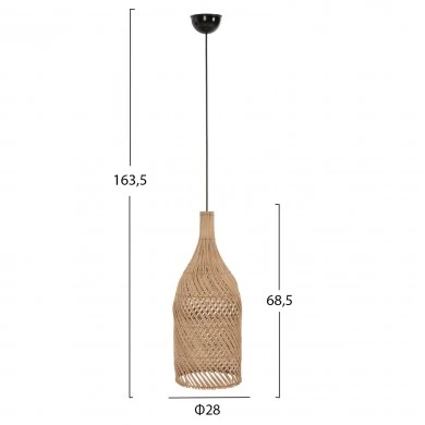 ΦΩΤΙΣΤΙΚΟ ΟΡΟΦΗΣ CARBOY HM7884 ΚΡΕΜΑΣΤΟ ΑΠΟ RATTAN ΣΕ ΦΥΣΙΚΟ ΧΡΩΜΑ Φ28x163,5Yεκ.
