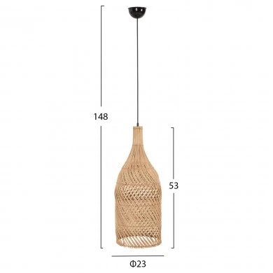 ΦΩΤΙΣΤΙΚΟ ΟΡΟΦΗΣ HM7885 ΚΡΕΜΑΣΤΟ ΑΠΟ RATTAN ΣΕ ΦΥΣΙΚΟ ΧΡΩΜΑ Φ23x148Yεκ.