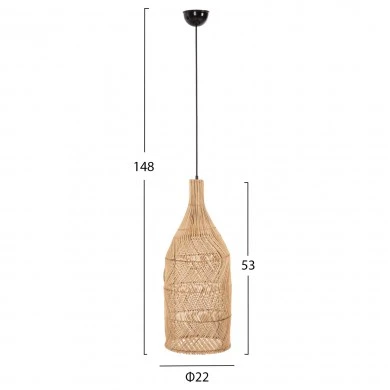 ΦΩΤΙΣΤΙΚΟ ΟΡΟΦΗΣ THEON HM7888 ΚΡΕΜΑΣΤΟ ΑΠΟ RATTAN ΣΕ ΦΥΣΙΚΟ ΧΡΩΜΑ Φ22x148Υ εκ.