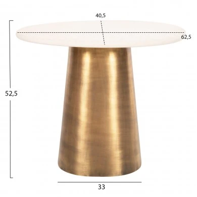 ΤΡΑΠΕΖΙ ΒΟΗΘΗΤΙΚΟ FODEN HM9718 ΛΕΥΚΟ ΣΑΓΡΕ ΜΑΡΜΑΡΟ TOP&ΜΕΤΑΛΛΟ ΧΡΥΣΟ 62,5x40,5x52,5Υ