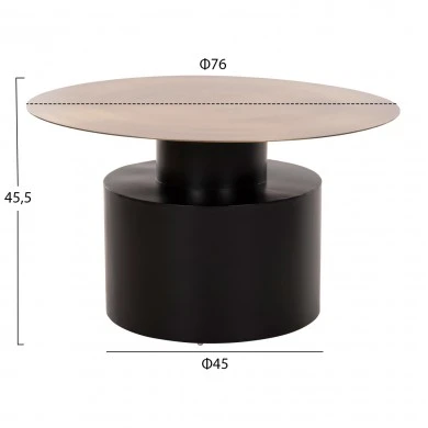 ΤΡΑΠΕΖΙ ΣΑΛΟΝΙΟΥ CUTTY HM9722 ΜΕΤΑΛΛIKO ΣΕ ΜΑΥΡΟ-ΣΚΟΥΡΟ ΧΑΛΚΙΝΟ Φ76x45,5Yεκ