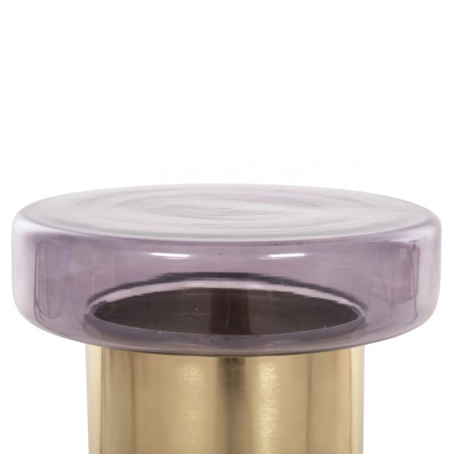 ΒΟΗΘΗΤΙΚΟ ΤΡΑΠΕΖΑΚΙ CARMO HM9728 ΜΩΒ ΓΥΑΛΙ-ΧΡΥΣΟ ΜΕΤΑΛΛΟ Φ39Χ54Υεκ