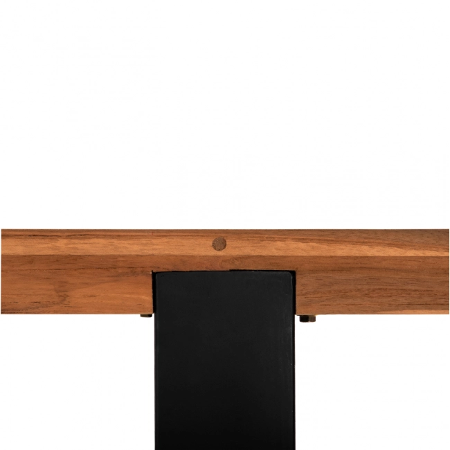 ΚΟΝΣΟΛΑ SHIRE HM9800 ΑΝΑΚΥΚΛΩΜΕΝΟ ΞΥΛΟ TEAK-ΜΑΥΡΕΣ ΜΕΤΑΛΛΙΚΕΣ ΒΑΣΕΙΣ 240x50x90Yεκ