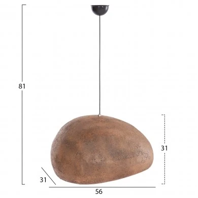 ΦΩΤΙΣΤΙΚΟ ΟΡΟΦΗΣ ΜΕ ΟΨΗ ΠΕΤΡΑΣ STONER (M) HM4418 ΣΚΟΥΡΟ ΜΠΕΖ 56x31x31Υεκ.