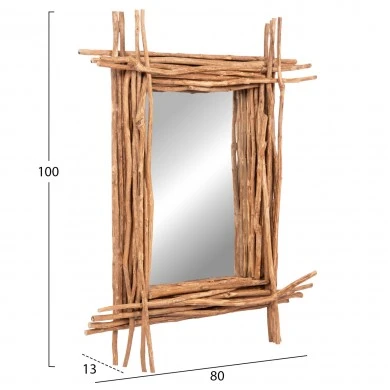 ΚΑΘΡΕΠΤΗΣ ΤΟΙΧΟΥ TWIGGER HM4442 DRIFTWOOD ΣΕ ΦΥΣΙΚΟ ΧΡΩΜΑ 80x15x100Υεκ