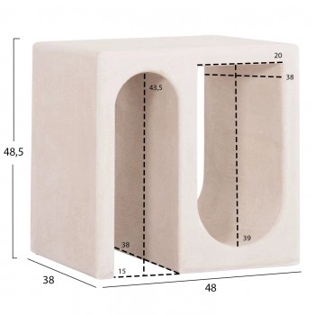 ΤΡΑΠΕΖΙ ΣΑΛΟΝΙΟΥ ΣΕΙΡΑ SANTORINI HM18070 MDF ΣΕ ΥΠΟΛΕΥΚΟ ΧΡΩΜΑ 48x38x48,5Υεκ.
