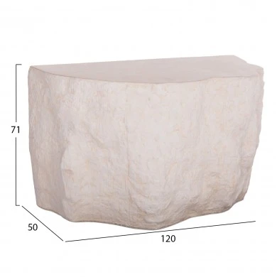 ΚΟΝΣΟΛΑ ΒΡΑΧΟΣ INTERON HM18152.02 FIBER CEMENT ΣΕ ΛΕΥΚΟ--120x50x71Υεκ.