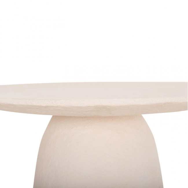 ΤΡΑΠΕΖΙ ΤΡΑΠΕΖΑΡΙΑΣ ΣΤΡΟΓΓΥΛΟ SEPPO HM18154.02 FIBER CEMENT ΛΕΥΚΟ--Φ119,5x75,5Υεκ.