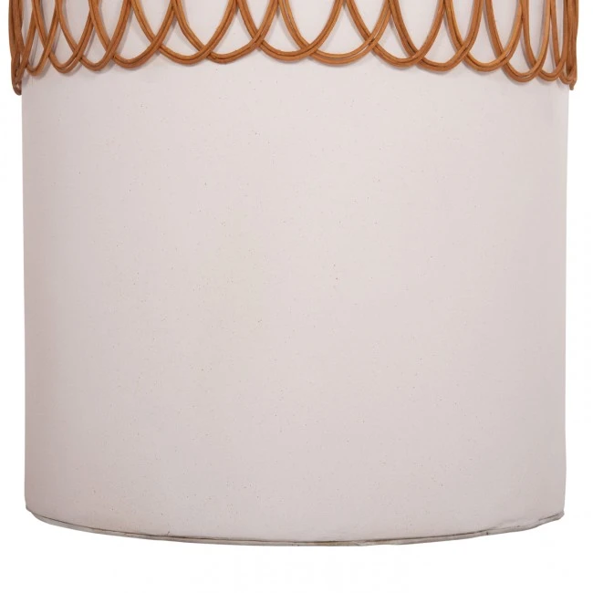 ΒΟΗΘΗΤΙΚΟ ΤΡΑΠΕΖΙ PRILEP HM18159.02 FIBER CEMENT ΛΕΥΚΟ & RATTAN--Φ60x76,5Υεκ