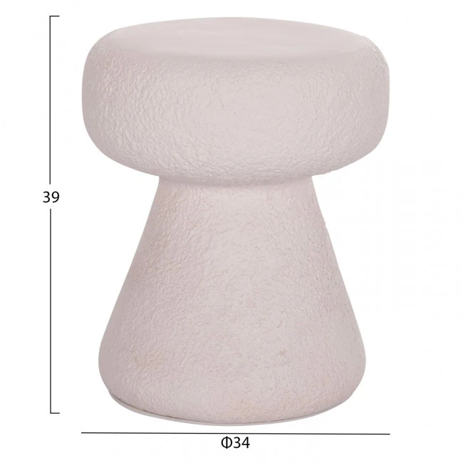 ΣΚΑΜΠΟ ΣΤΡΟΓΓΥΛΟ INTERON HM18171.02 FIBER CEMENT ΣΕ ΛΕΥΚΟ--Φ34x39Υεκ.