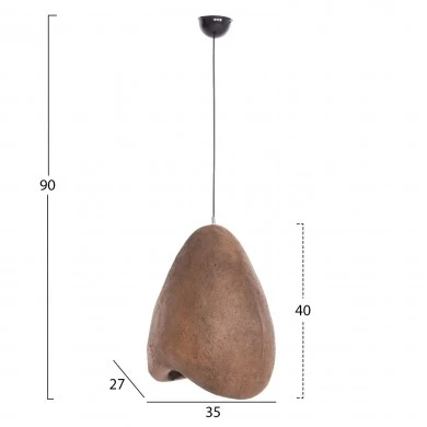 ΦΩΤΙΣΤΙΚΟ ΟΡΟΦΗΣ ΜΕ ΟΨΗ ΠΕΤΡΑΣ STONER (S) HM4417 ΣΚΟΥΡΟ ΜΠΕΖ 35x27x40Υεκ.