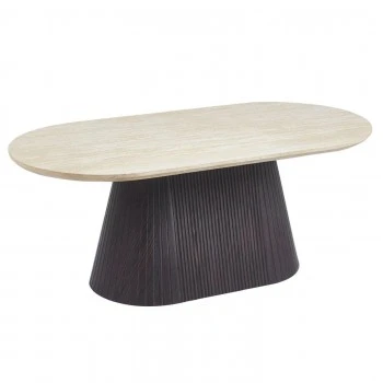 ΤΡΑΠΕΖΙ ΣΑΛΟΝΙΟΥ ΟΒΑΛ CATER HM18321 ΚΕΡΑΜΙΚΟ TOP ΟΨΗ ΤΡΑΒΕΡΤΙΝΑΣ-MDF ΒΑΣΗ 120x60x46Υεκ