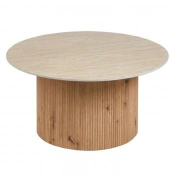 ΤΡΑΠΕΖΙ ΣΑΛΟΝΙΟΥ TWIL HM18325 ΚΕΡΑΜΙΚΟ TOP ΟΨΗ ΤΡΑΒΕΡΤΙΝΑΣ-MDF ΒΑΣΗ Φ80x40Υεκ