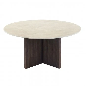 ΤΡΑΠΕΖΙ ΣΑΛΟΝΙΟΥ SKY HM18329 ΚΕΡΑΜΙΚΟ TOP ΟΨΗ ΤΡΑΒΕΡΤΙΝΑΣ-MDF ΒΑΣΗ Φ80x40Υεκ.