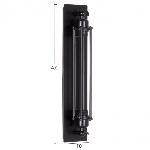 ΑΠΛΙΚΑ ΤΟΙΧΟΥ 2ΦΩΤΗ BEACON HM4463 ΜΕΤΑΛΛΟ ΣΕ ΜΑΥΡΟ 10x10x47Υεκ.