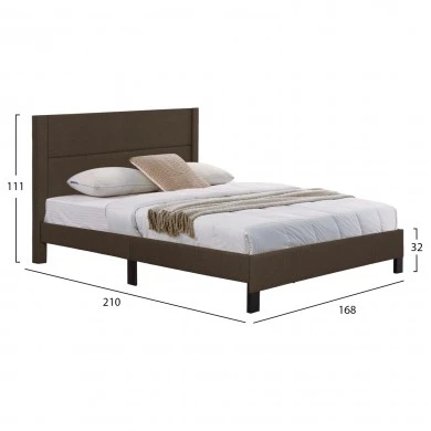 ΚΡΕΒΑΤΙ TRILLOP HM666.13 ΚΑΦΕ ΥΦΑΣΜΑ ΓΙΑ ΣΤΡΩΜΑ 160X200εκ.