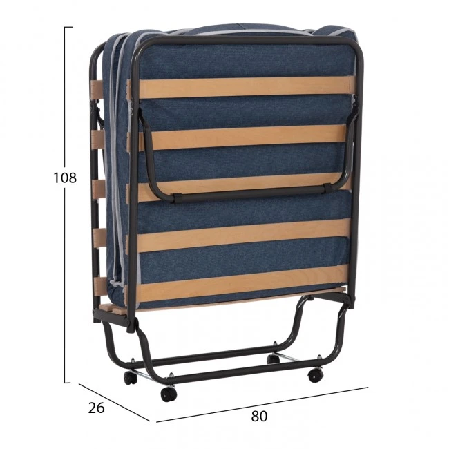 ΚΡΕΒΑΤΙ-ΡΑΝΤΖΟ ΙΤΑΛΙΑΣ SLADE HM604.03 ΜΕΤΑΛ. ΜΕ ΡΟΔΕΣ & ΣΤΡΩΜΑ 6,5εκ ΟΨΗ ΤΖΙΝ 80x183x37,5Yεκ