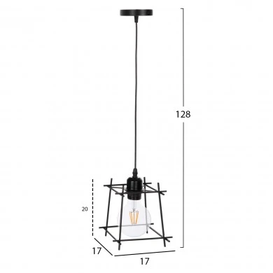 ΦΩΤΙΣΤΙΚΟ ΟΡΟΦΗΣ ΚΡΕΜΑΣΤΟ HM4085 ΚΑΠΕΛΟ ΜΕΤΑΛΛΙΚΟ ΠΛΑΙΣΙΟ 17x17x128Υεκ.