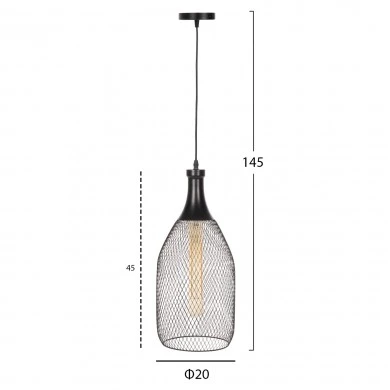 ΦΩΤΙΣΤΙΚΟ ΟΡΟΦΗΣ ΚΡΕΜΑΣΤΟ HM4105 ΜΑΥΡΟ ΜΕΤΑΛΛΙΚΟ ΚΑΠΕΛΟ Φ20x145Υεκ.