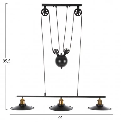 ΦΩΤΙΣΤΙΚΟ ΟΡΟΦΗΣ 3-ΦΩΤΟ HM4120 ΜΕΤΑΛΛΟ ΣΕ ΜΑΥΡΟ ΧΡΩΜΑ 91x91x95,5Υεκ