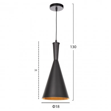 ΦΩΤΙΣΤΙΚΟ ΟΡΟΦΗΣ ΚΡΕΜΑΣΤΟ HM4134 ΜΑΥΡΟ ΚΑΠΕΛΟ ΑΛΟΥΜΙΝΙΟΥ Φ18x130Yεκ.