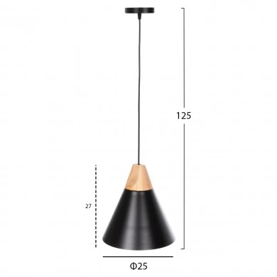 ΦΩΤΙΣΤΙΚΟ ΟΡΟΦΗΣ ΚΡΕΜΑΣΤΟ HM4143 ΜΑΥΡΟ ΜΕΤΑΛΛΙΚΟ ΚΑΠΕΛΟ Φ25x125Υεκ.