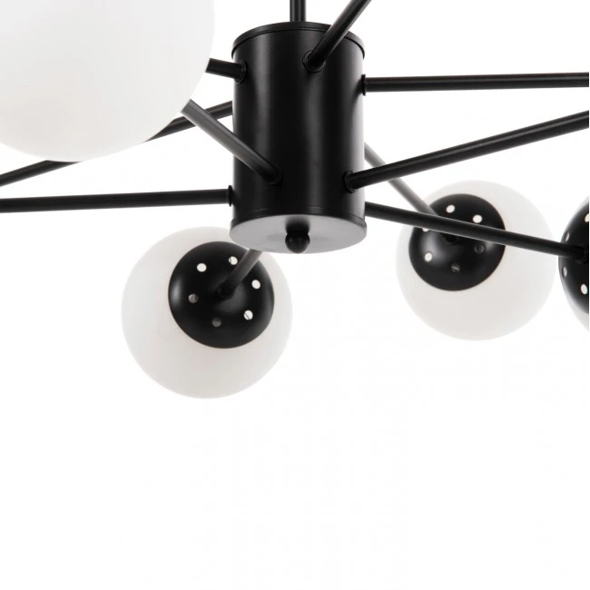 ΦΩΤΙΣΤΙΚΟ ΟΡΟΦΗΣ ΚΡΕΜΑΣΤΟ HM4170 ΜΑΥΡΟ ΜΕΤΑΛΛΟ ΛΕΥΚΟ ΓΥΑΛΙ Φ90x97,5Υεκ