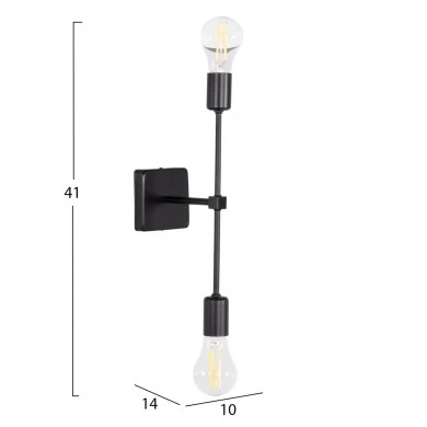 ΑΠΛΙΚΑ ΤΟΙΧΟΥ SABER HM4477 ΜΕΤΑΛΛΟ ΣΕ ΜΑΥΡΟ 10x14x41Υεκ.