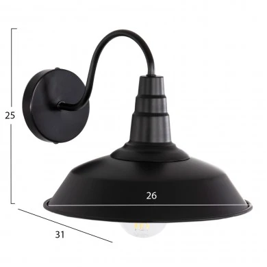 ΑΠΛΙΚΑ ΤΟΙΧΟΥ DONO HM4478 ΜΕΤΑΛΛΟ ΣΕ ΜΑΥΡΟ 26x31x25Υεκ.