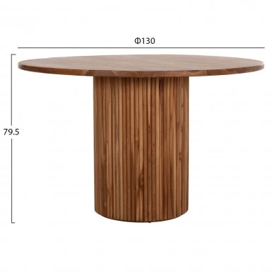 ΤΡΑΠΕΖΙ ΤΡΑΠΕΖΑΡΙΑΣ ΣΤΡΟΓΓΥΛΟ RODER HM9896 ΞΥΛΟ ΤΕΑΚ- 3εκ. πάχος επιφ.- Φ130x79,5Υεκ