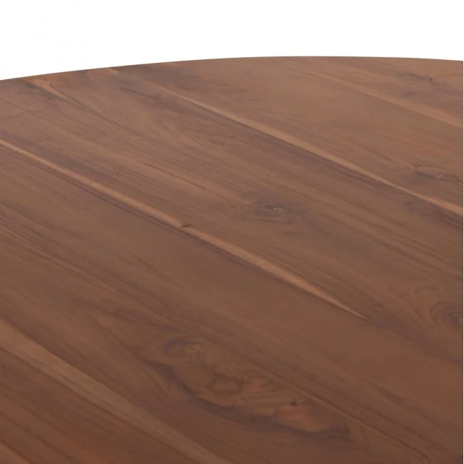 ΤΡΑΠΕΖΙ ΤΡΑΠΕΖΑΡΙΑΣ ΣΤΡΟΓΓΥΛΟ RODER HM9896 ΞΥΛΟ ΤΕΑΚ- 3εκ. πάχος επιφ.- Φ130x79,5Υεκ