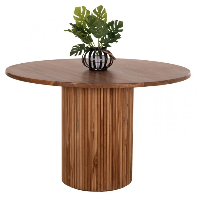 ΤΡΑΠΕΖΙ ΤΡΑΠΕΖΑΡΙΑΣ ΣΤΡΟΓΓΥΛΟ RODER HM9896 ΞΥΛΟ ΤΕΑΚ- 3εκ. πάχος επιφ.- Φ130x79,5Υεκ