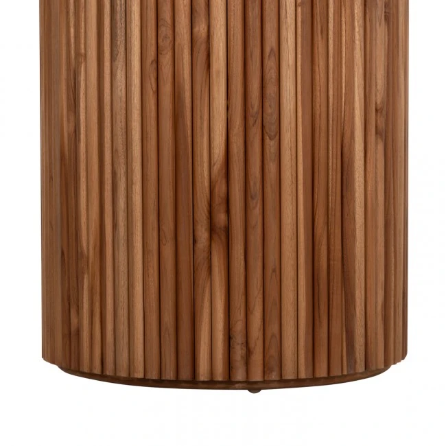 ΤΡΑΠΕΖΙ ΤΡΑΠΕΖΑΡΙΑΣ ΣΤΡΟΓΓΥΛΟ RODER HM9896 ΞΥΛΟ ΤΕΑΚ- 3εκ. πάχος επιφ.- Φ130x79,5Υεκ