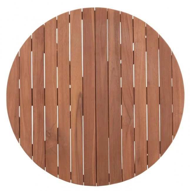 ΕΠΙΦΑΝΕΙΑ ΤΡΑΠΕΖΙΟΥ ΣΤΡΟΓΓΥΛΗ HM18133 ΞΥΛΟ TEAK--ΦΥΣΙΚΟ Φ70x4(πάχος)εκ.