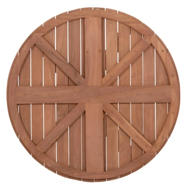 ΕΠΙΦΑΝΕΙΑ ΤΡΑΠΕΖΙΟΥ ΣΤΡΟΓΓΥΛΗ HM18133 ΞΥΛΟ TEAK--ΦΥΣΙΚΟ Φ70x4(πάχος)εκ.