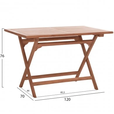 ΤΡΑΠΕΖΙ ΠΤΥΣΣΟΜΕΝΟ ΟΡΘΟΓΩΝΙΟ ERIS HM18117 ΞΥΛΟ TEAK--ΦΥΣΙΚΟ 120x70x76Υεκ.