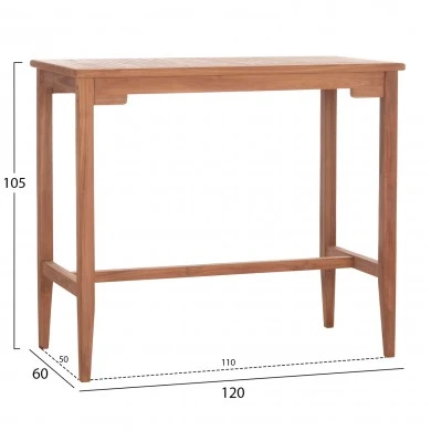 ΤΡΑΠΕΖΙ ΜΠΑΡ CRANSTON HM18111 ΞΥΛΟ ΤΕΑΚ--ΦΥΣΙΚΟ ΧΡΩΜΑ 120x60x105Υεκ.