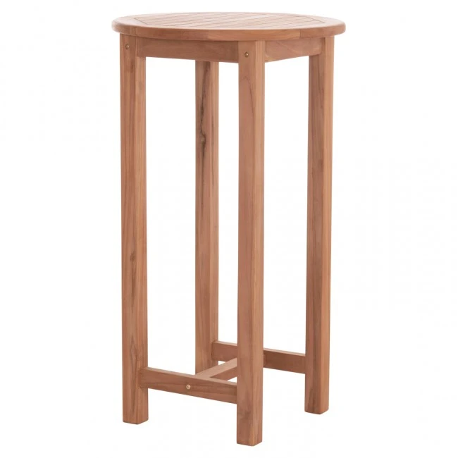 ΤΡΑΠΕΖΙ/ΣΤΑΝΤ ΜΠΑΡ ΣΤΡΟΓΓΥΛΟ PRESSCOT HM18114 ΞΥΛΟ TEAK--ΦΥΣΙΚΟ Φ60x105Υεκ.