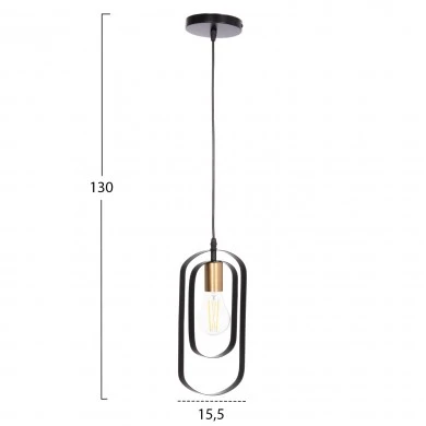 ΦΩΤΙΣΤΙΚΟ ΟΡΟΦΗΣ ΚΡΕΜΑΣΤΟ BIUT HM7537.11 ΜΑΥΡΟ ΜΕΤΑΛΛΟ-ΧΡΥΣΟ ΝΤΟΥΙ 15,5x4x130Υεκ.