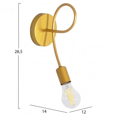 ΑΠΛΙΚΑ ΤΟΙΧΟΥ FRIDRIK HM7399.12 ΜΕΤΑΛΛΟ ΣΕ ΧΡΥΣΟ 12x15,5x28,5Υεκ.