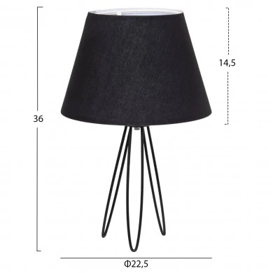 ΕΠΙΤΡΑΠΕΖΙΟ ΦΩΤΙΣΤΙΚΟ LIVO HM4708.01 ΜΑΥΡΟ ΜΕ ΤΡΙΠΟΔΗ ΜΕΤΑΛΛΙΚΗ ΒΑΣΗ Φ22x36Υεκ.