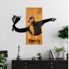 ΔΙΑΚΟΣΜΗΤΙΚΟ ΤΟΙΧΟΥ BANKSY HM4757-ΦΥΛΛΑ ΜΕΤΑΛΛΟΥ ΜΑΥΡΑ-ΞΥΛΟ 69x3(βάθος)x58Υεκ.