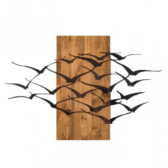 ΔΙΑΚΟΣΜΗΤΙΚΟ ΤΟΙΧΟΥ ΠΟΥΛΙΑ HM4805-ΦΥΛΛΑ ΜΕΤΑΛΛΟΥ ΜΑΥΡΑ-ΞΥΛΟ 86x3(βάθος)x58Υεκ.