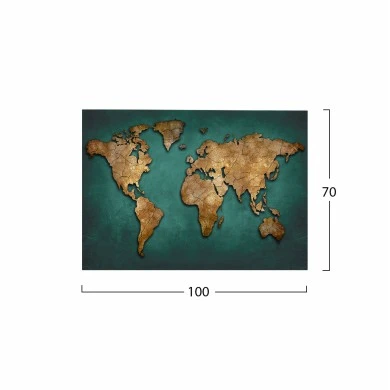 ΠΙΝΑΚΑΣ ΚΑΜΒΑΣ WORLD MAP HM7197.01 100X3X70 εκ.
