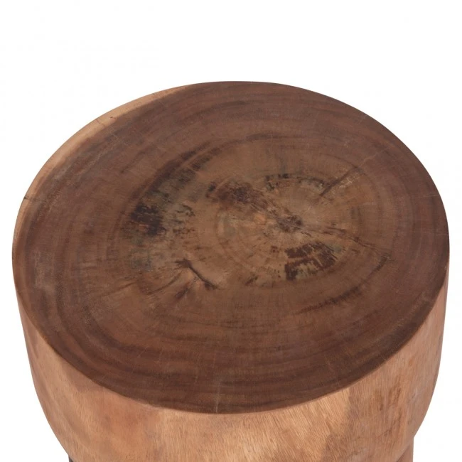 ΣΚΑΜΠΟ-ΤΡΑΠΕΖΑΚΙ ΚΥΛΙΝΔΡΙΚΟ FEBRY HM9908 ΜΑΣΙΦ ΞΥΛΟ SUAR ΦΥΣΙΚΟ Φ39,5x45,5Υεκ.