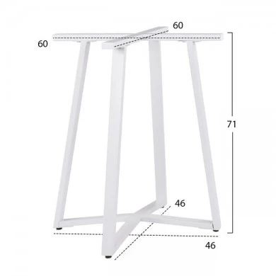 ΒΑΣΗ ΤΡΑΠΕΖΙΟΥ ΛΕΥΚΗ ΜΕΤΑΛΛΙΚΗ HM470.02 60x60x72 εκ.