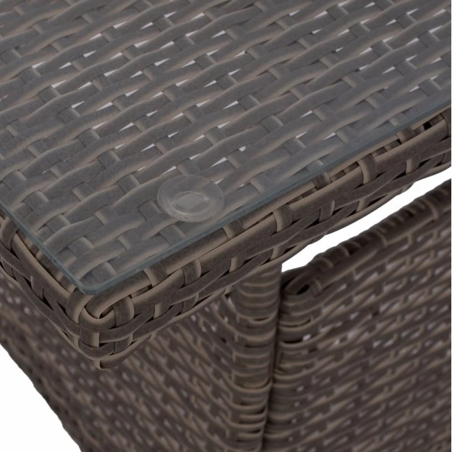 ΤΡΑΠΕΖΙ ΜΕΤΑΛΛΙΚΟ MILITARY RATTAN ΓΚΡΙ HM5141.31 120x70x75Υ εκ.